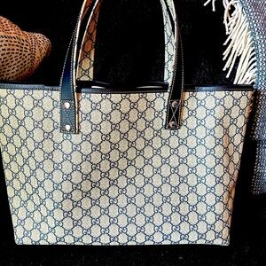 Gucci Navy Web Looped Tote